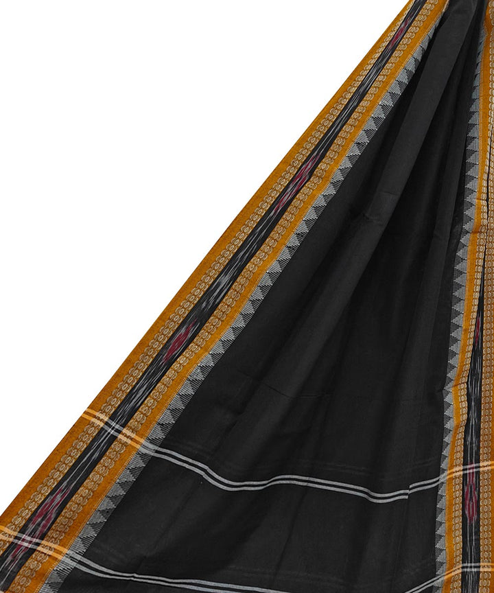 Black Yellow Handloom Cotton Nuapatna Dupatta