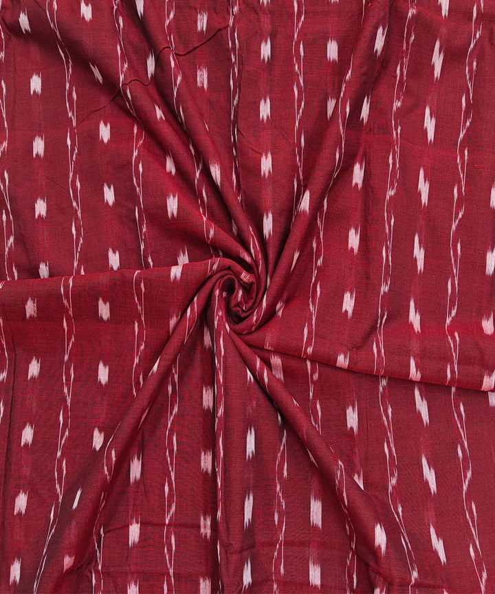 2.5m-maroon white handwoven cotton nuapatna kurta material