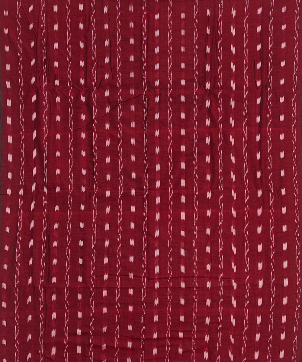 2.5m-maroon white handwoven cotton nuapatna kurta material