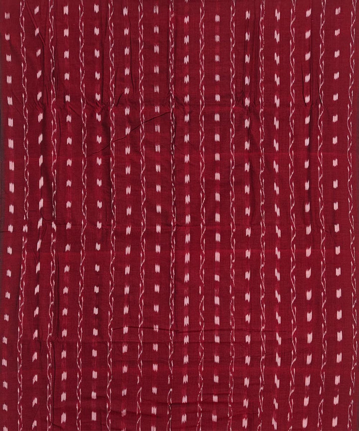 2.5m-maroon white handwoven cotton nuapatna kurta material