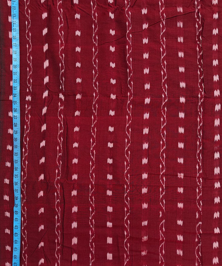 2.5m-maroon white handwoven cotton nuapatna kurta material