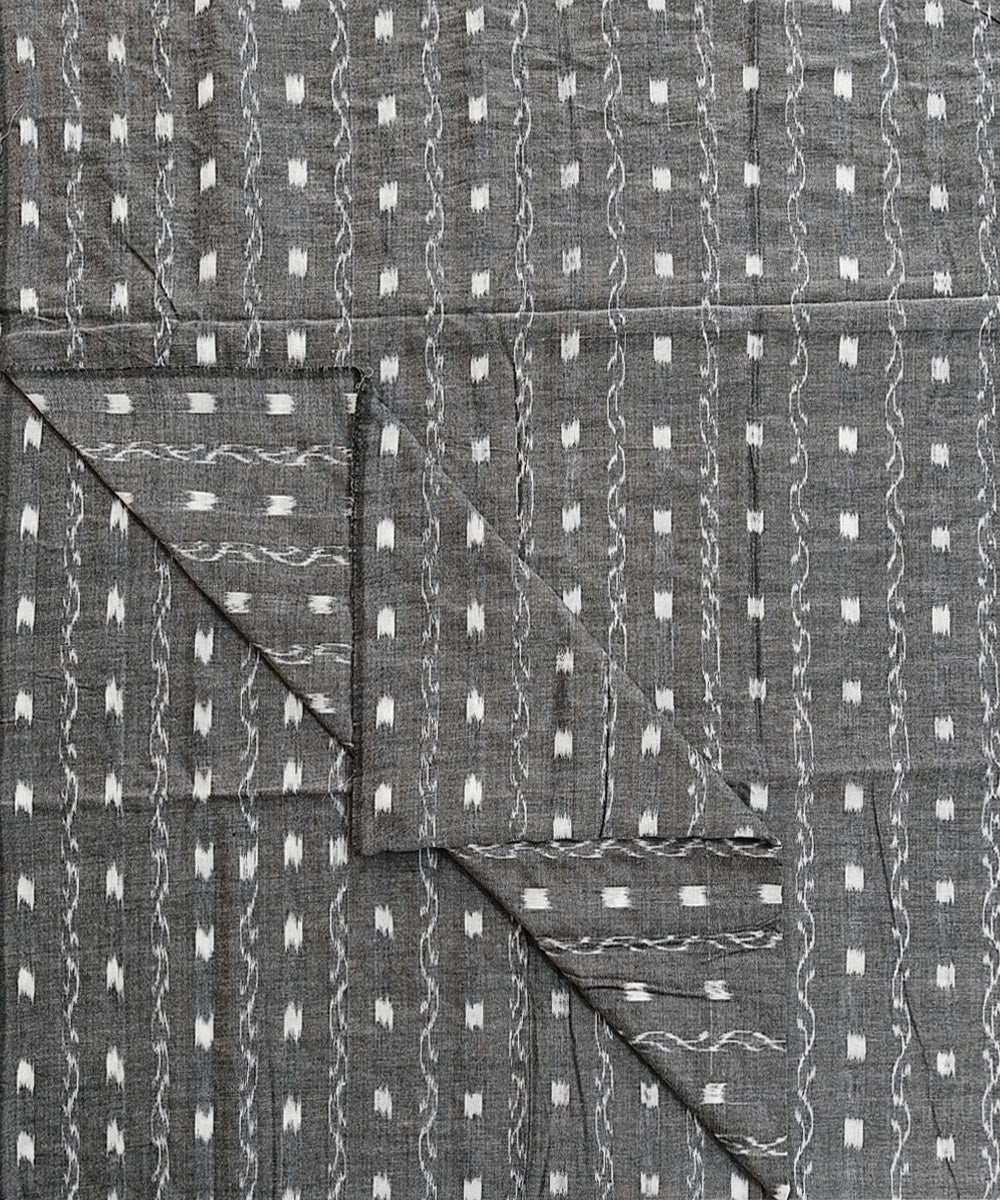 2.5m-greywhite handwoven cotton nuapatna kurta material