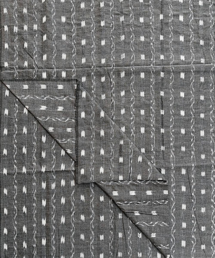 2.5m-greywhite handwoven cotton nuapatna kurta material