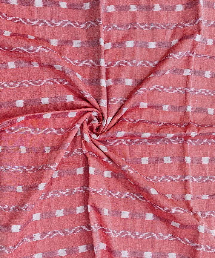 2.5m-pink white handwoven cotton nuapatna kurta material