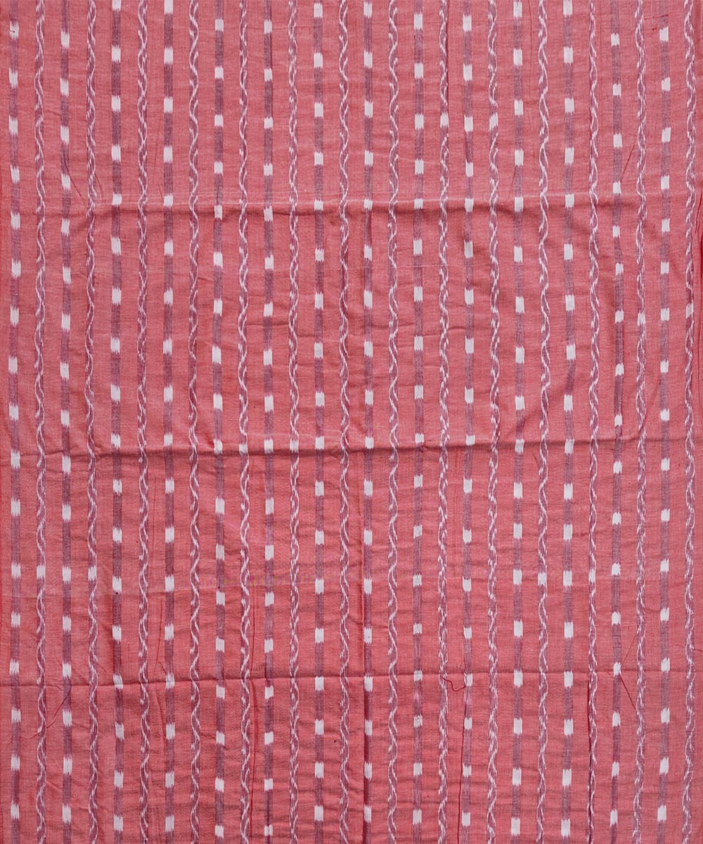 2.5m-pink white handwoven cotton nuapatna kurta material