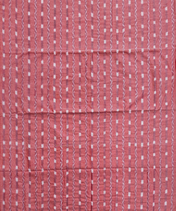 2.5m-pink white handwoven cotton nuapatna kurta material