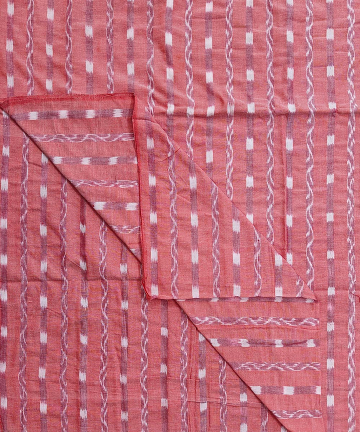 2.5m-pink white handwoven cotton nuapatna kurta material