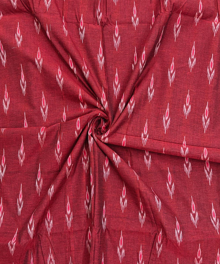 2.5m-maroon grey handwoven cotton nuapatna kurta material