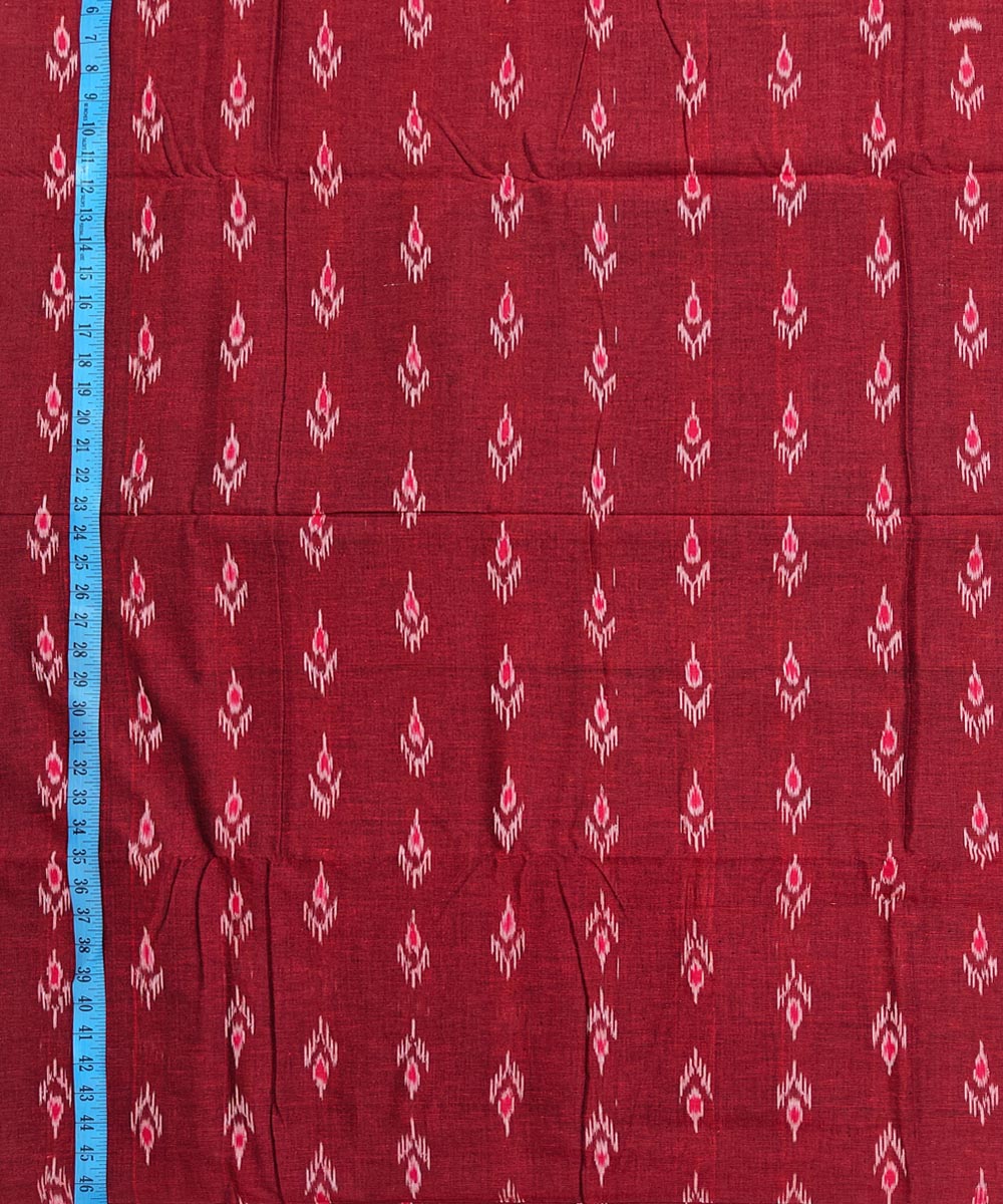2.5m-maroon grey handwoven cotton nuapatna kurta material