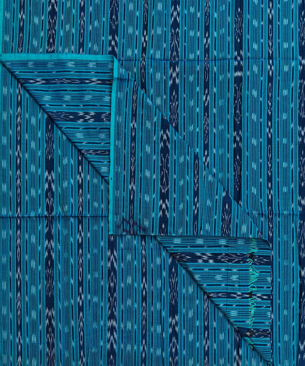 2.5m-cyan blue handloom cotton nuapatna kurta material