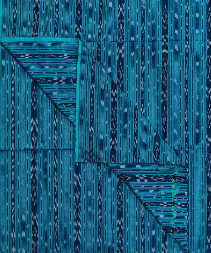 2.5m-cyan blue handloom cotton nuapatna kurta material