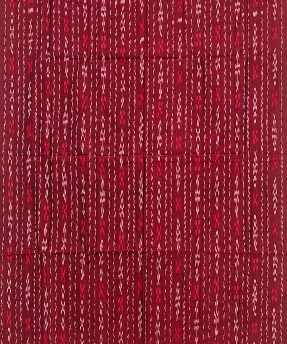 2.5m-maroon handloom cotton nuapatna kurta material