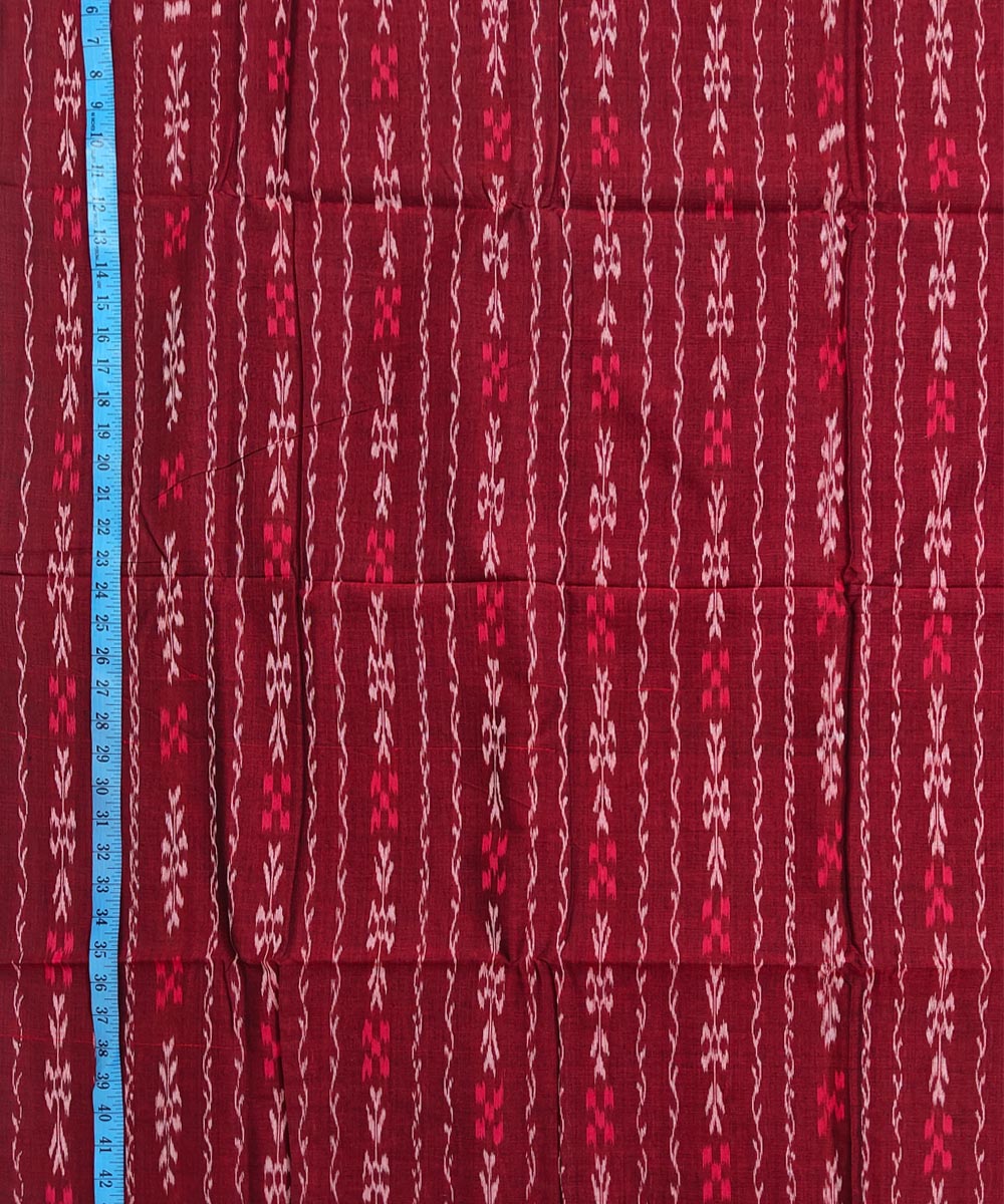 2.5m-maroon handloom cotton nuapatna kurta material