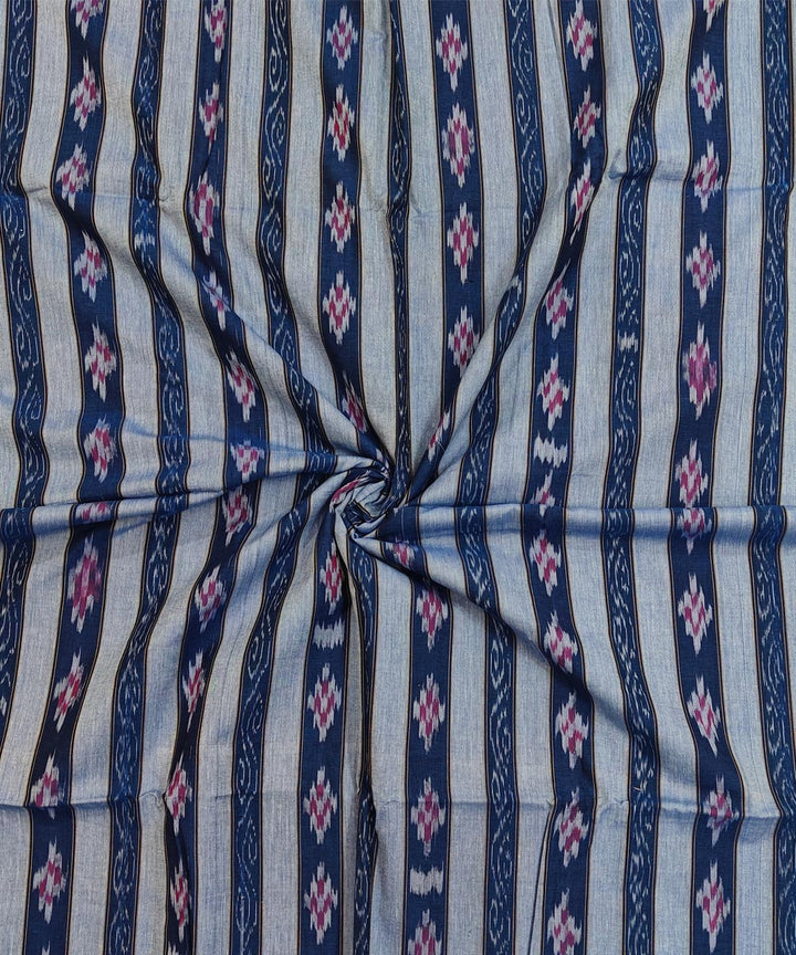 2.5m-navy blue sky handwoven cotton nuapatna kurta material