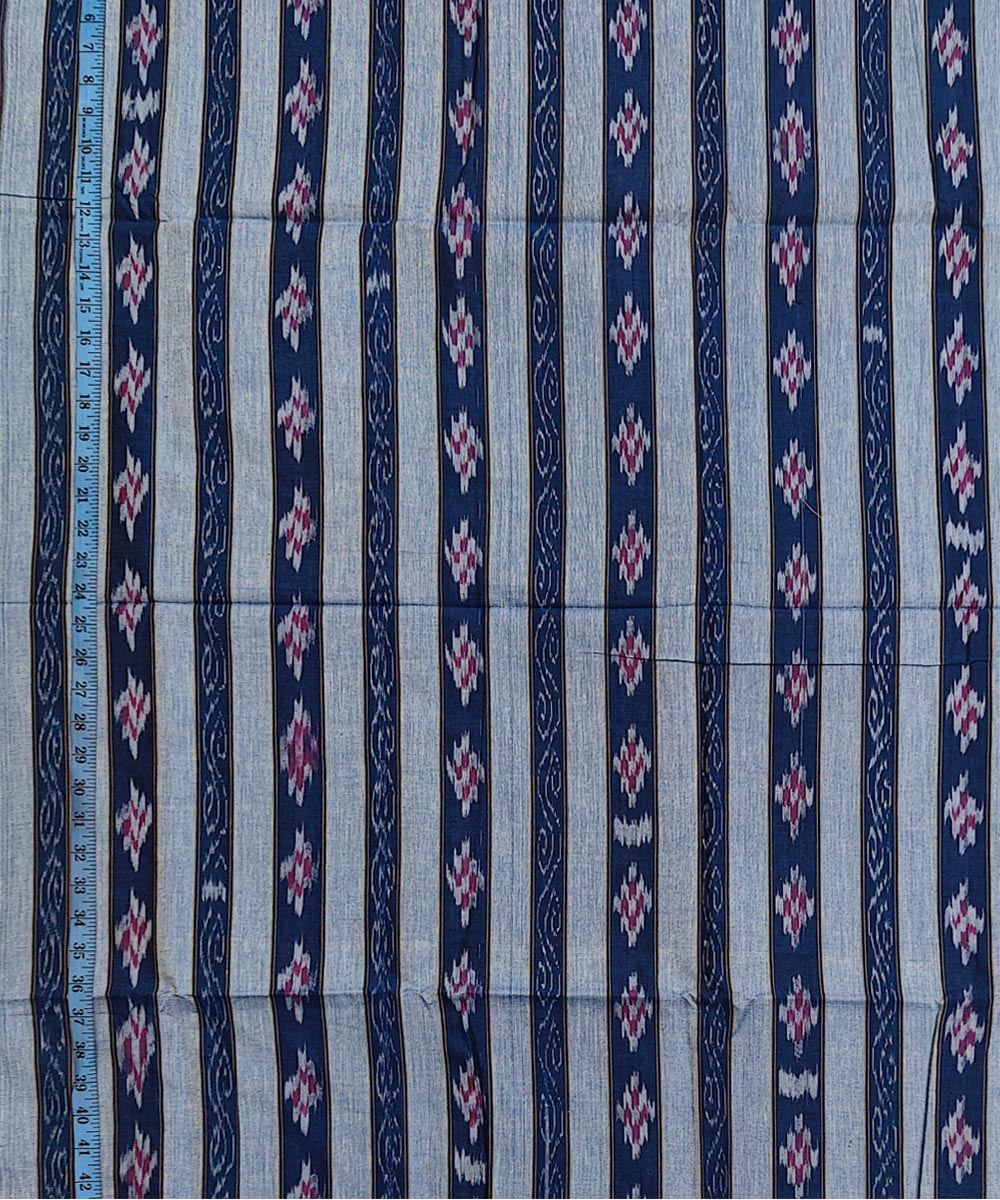 2.5m-navy blue sky handwoven cotton nuapatna kurta material