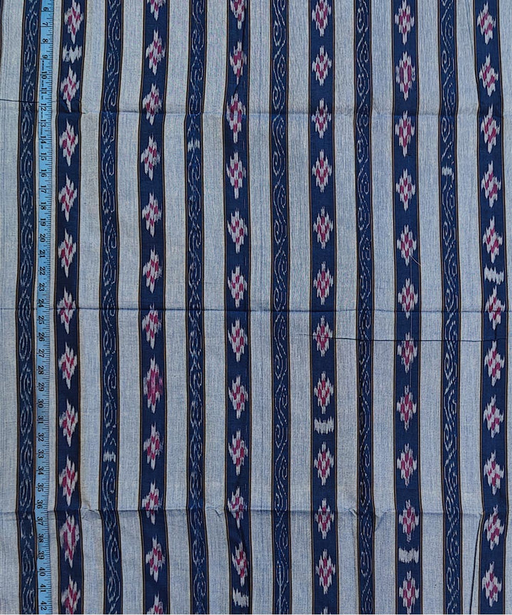 2.5m-navy blue sky handwoven cotton nuapatna kurta material