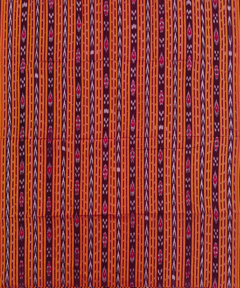 2.5m-orange handwoven cotton nuapatna kurta material