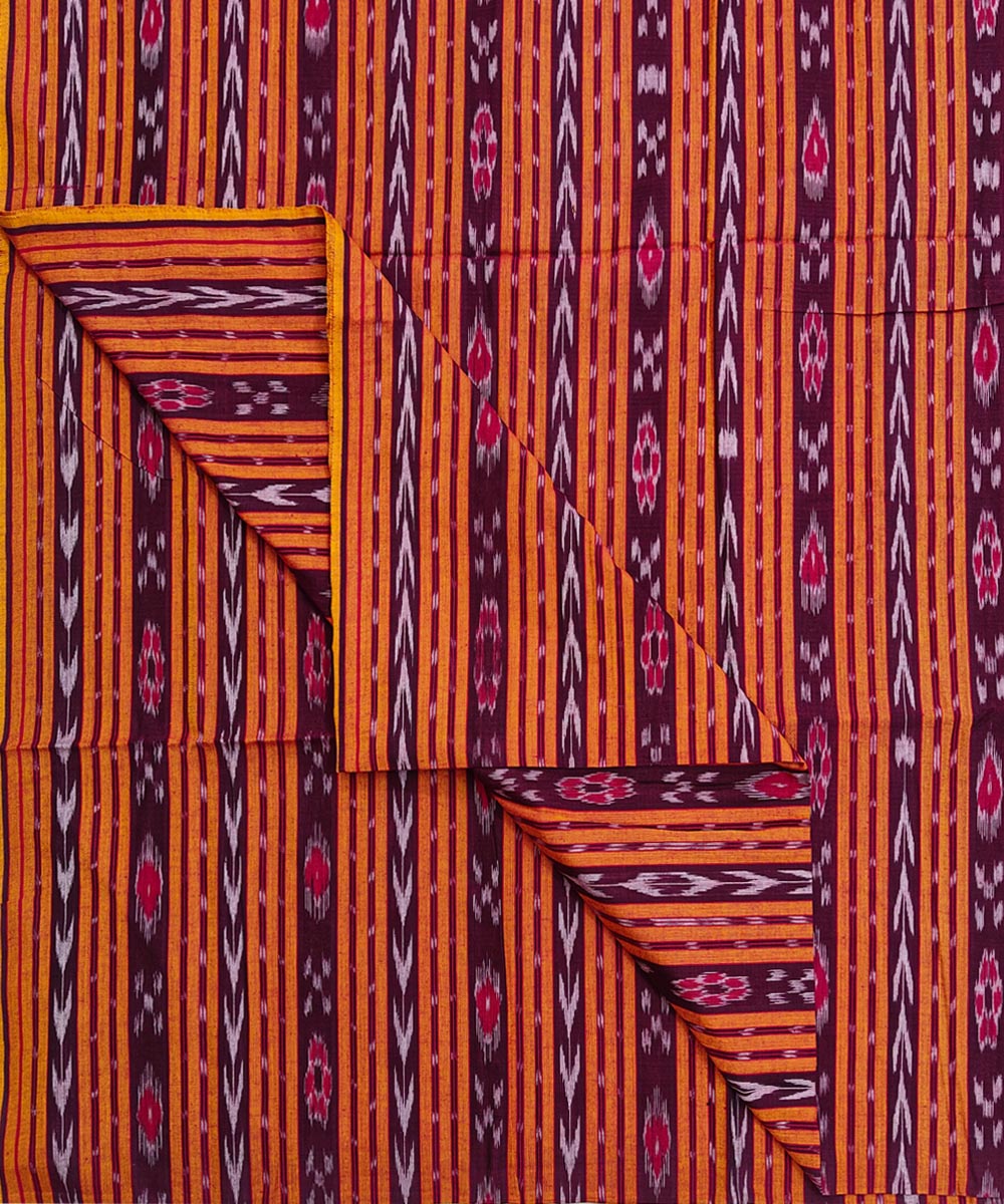 2.5m-orange handwoven cotton nuapatna kurta material