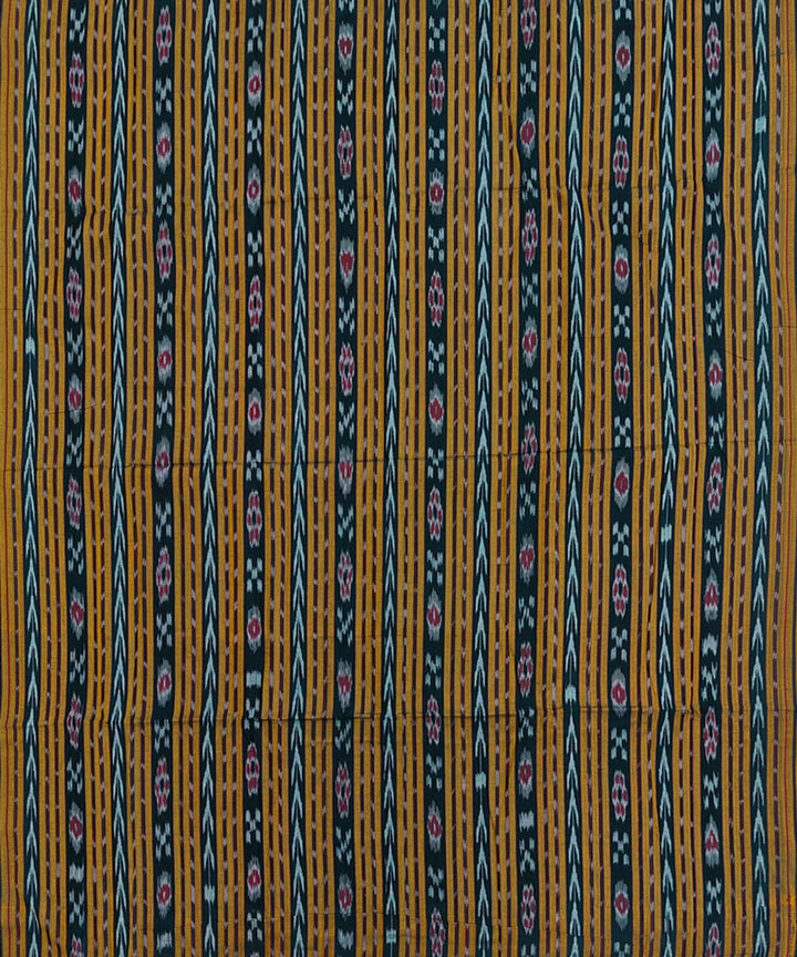 2.5m-dark green yellow handwoven cotton nuapatna kurta material