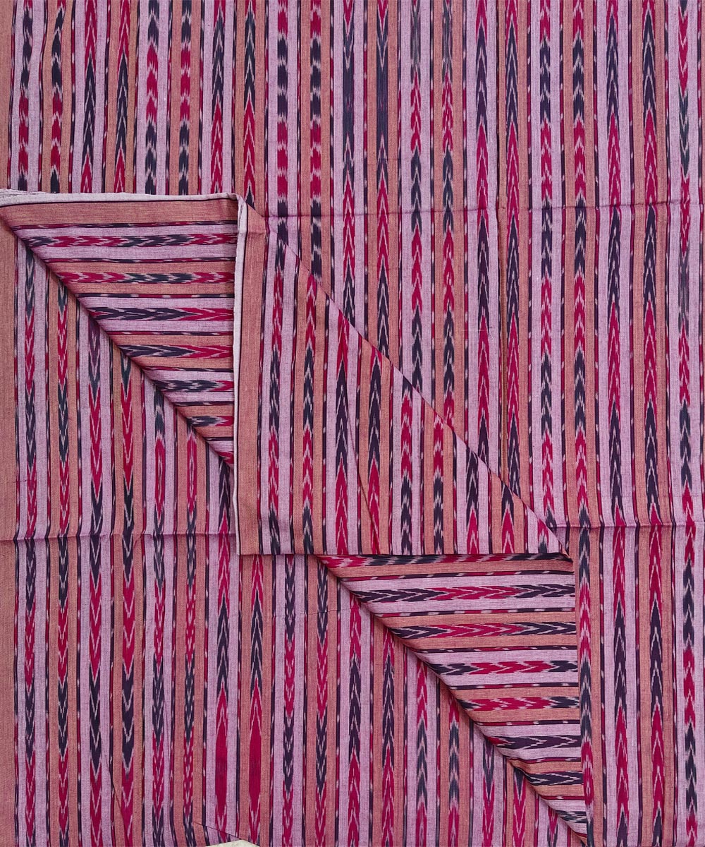 2.5m-purple striped handwoven cotton nuapatna kurta material