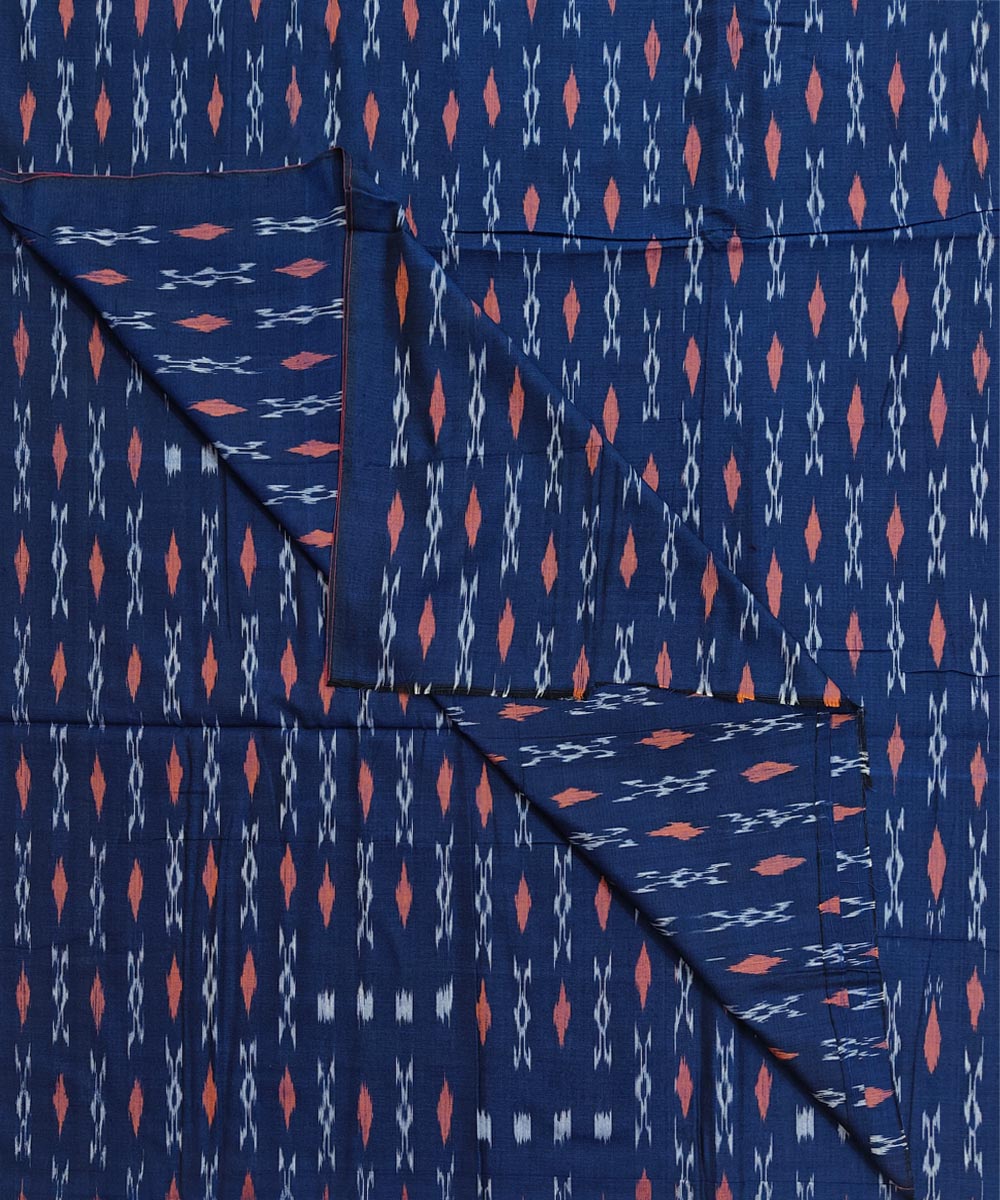 2.5m-navy blue handloom nuapatna cotton kurta material