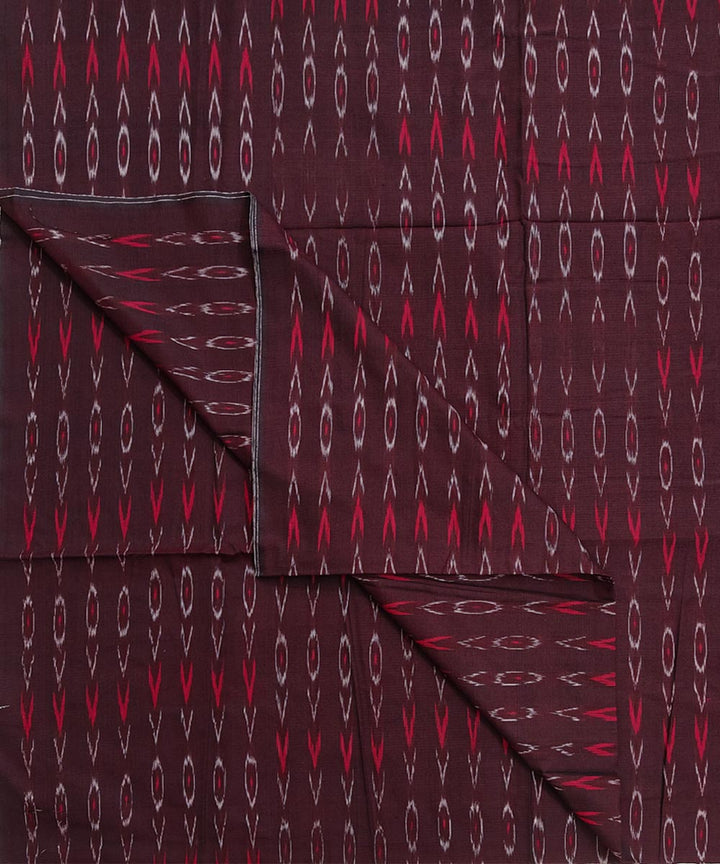 2.5m-maroon cotton handwoven nuapatna kurta material