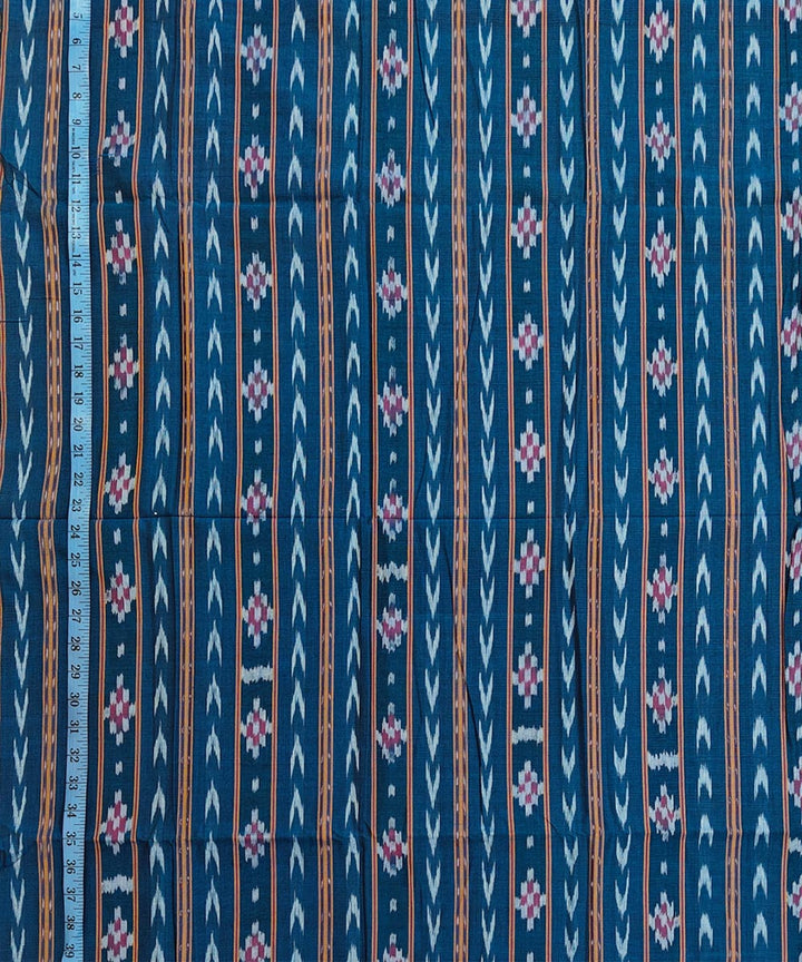 2.5m-cyan blue handwoven cotton nuapatna kurta material