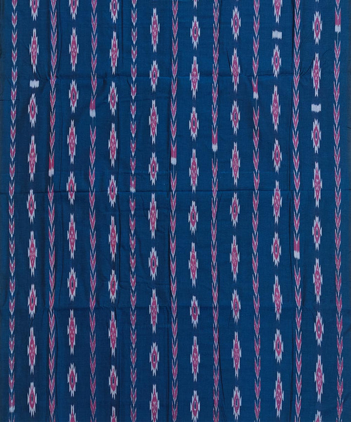 2.5m-navy blue handwoven cotton nuapatna kurta material