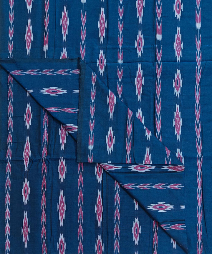 2.5m-navy blue handwoven cotton nuapatna kurta material