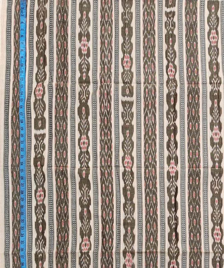 2.5m-beige maroon handwoven cotton nuapatna kurta material