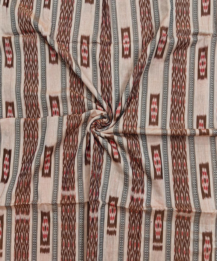 2.5m-peach maroon handwoven cotton nuapatna kurta material