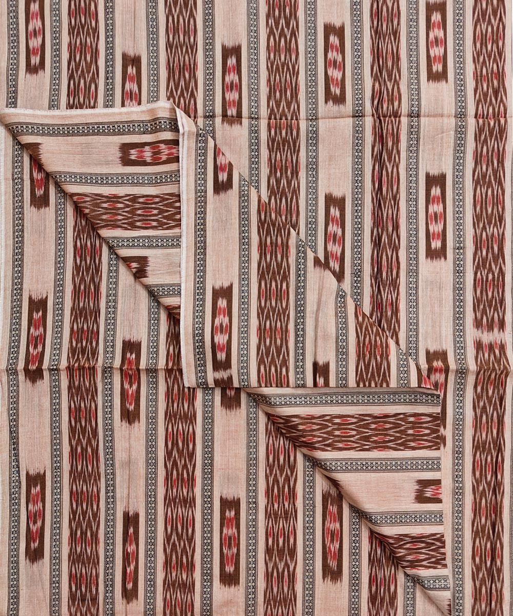 2.5m-peach maroon handwoven cotton nuapatna kurta material