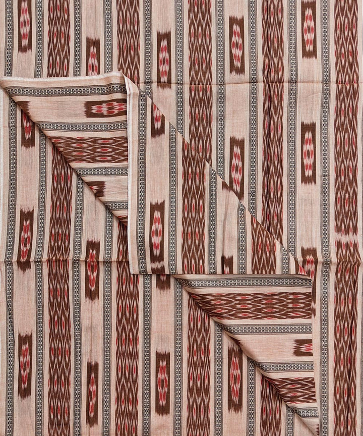 2.5m-peach maroon handwoven cotton nuapatna kurta material
