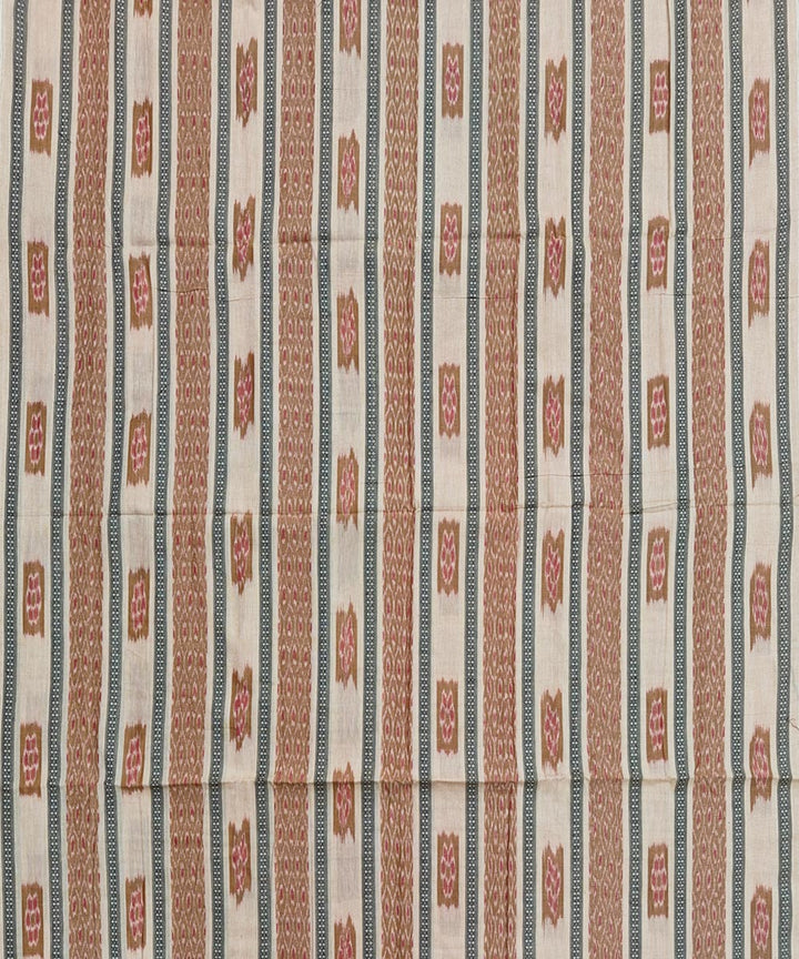 2.5m-beige brown handwoven cotton nuapatna kurta material