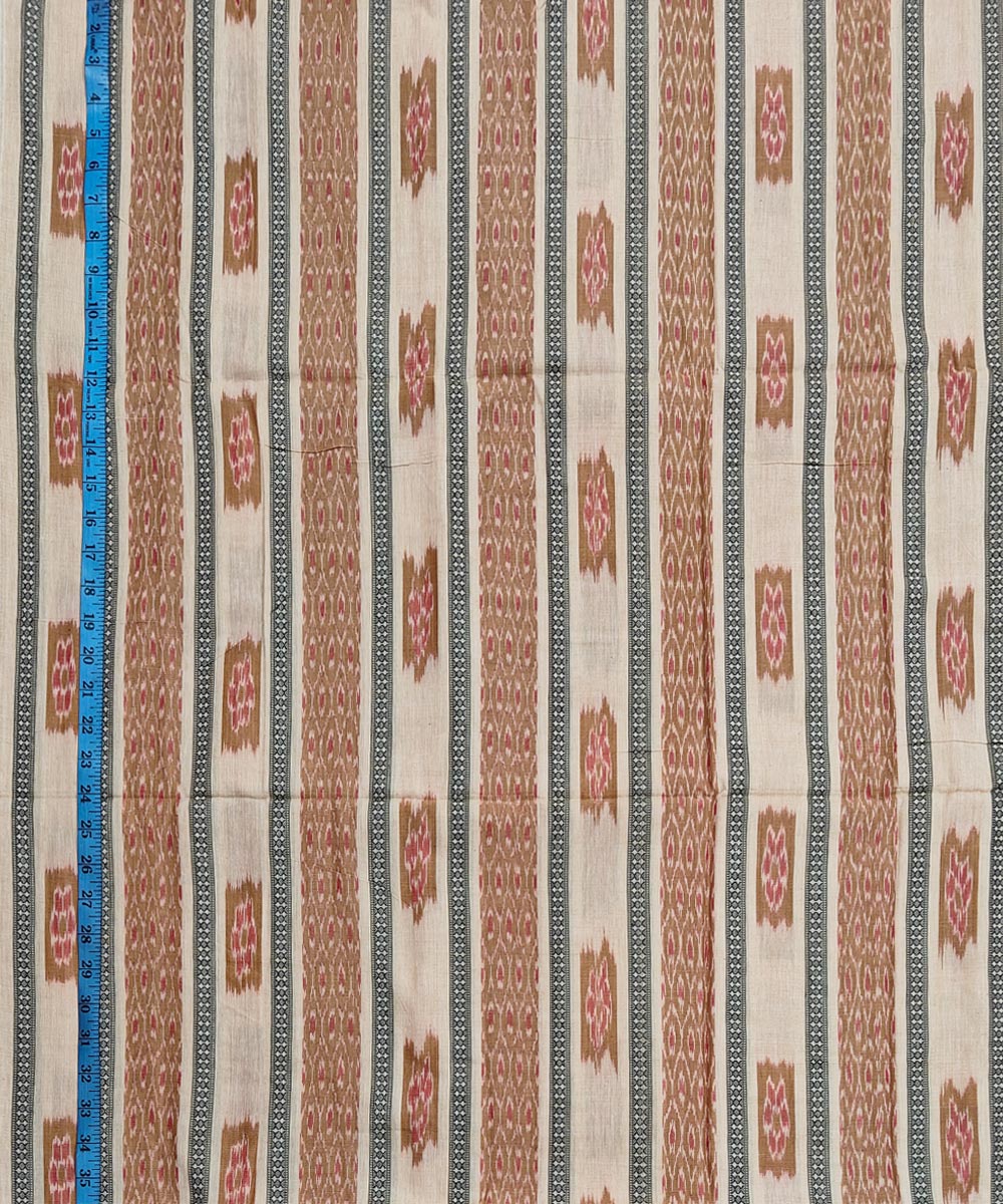 2.5m-beige brown handwoven cotton nuapatna kurta material