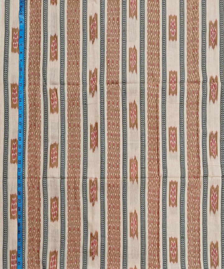 2.5m-beige brown handwoven cotton nuapatna kurta material