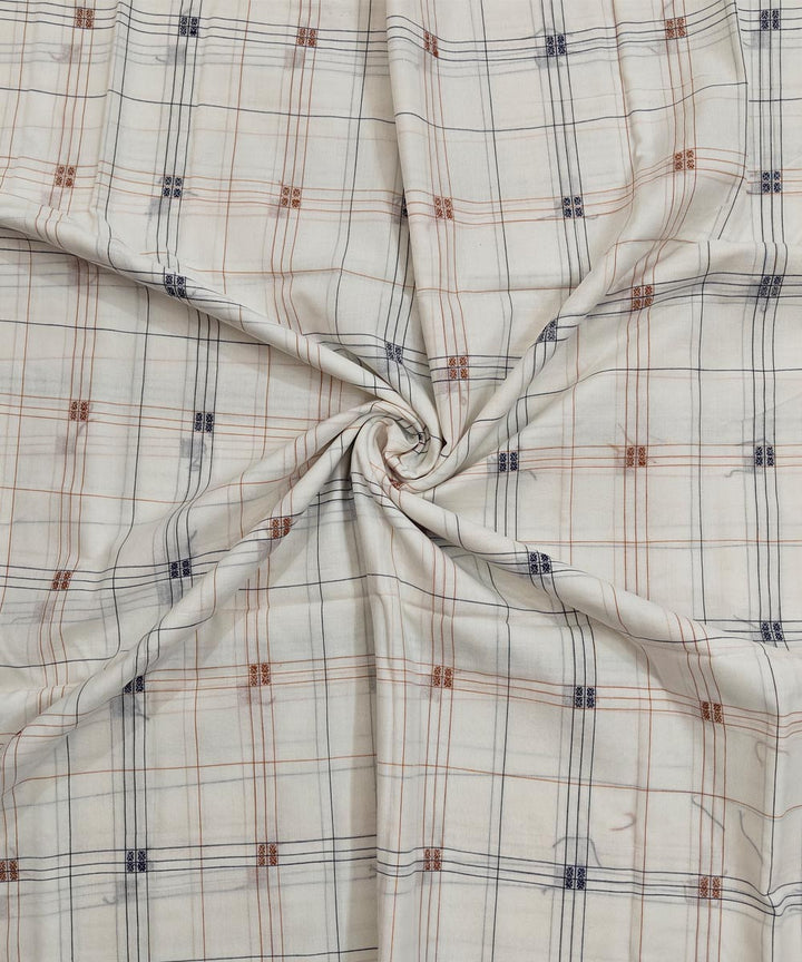 2.5m-white checked handwoven cotton sambalpuri kurta material