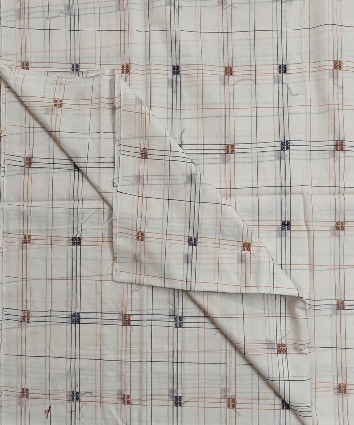 2.5m-white checked handwoven cotton sambalpuri kurta material