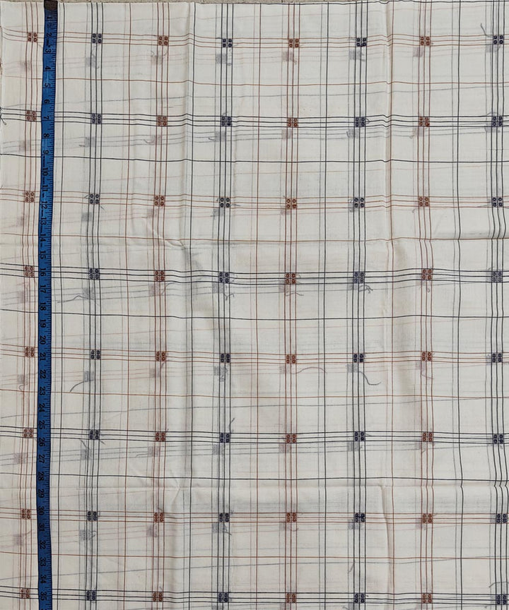 2.5m-white checked handwoven cotton sambalpuri kurta material