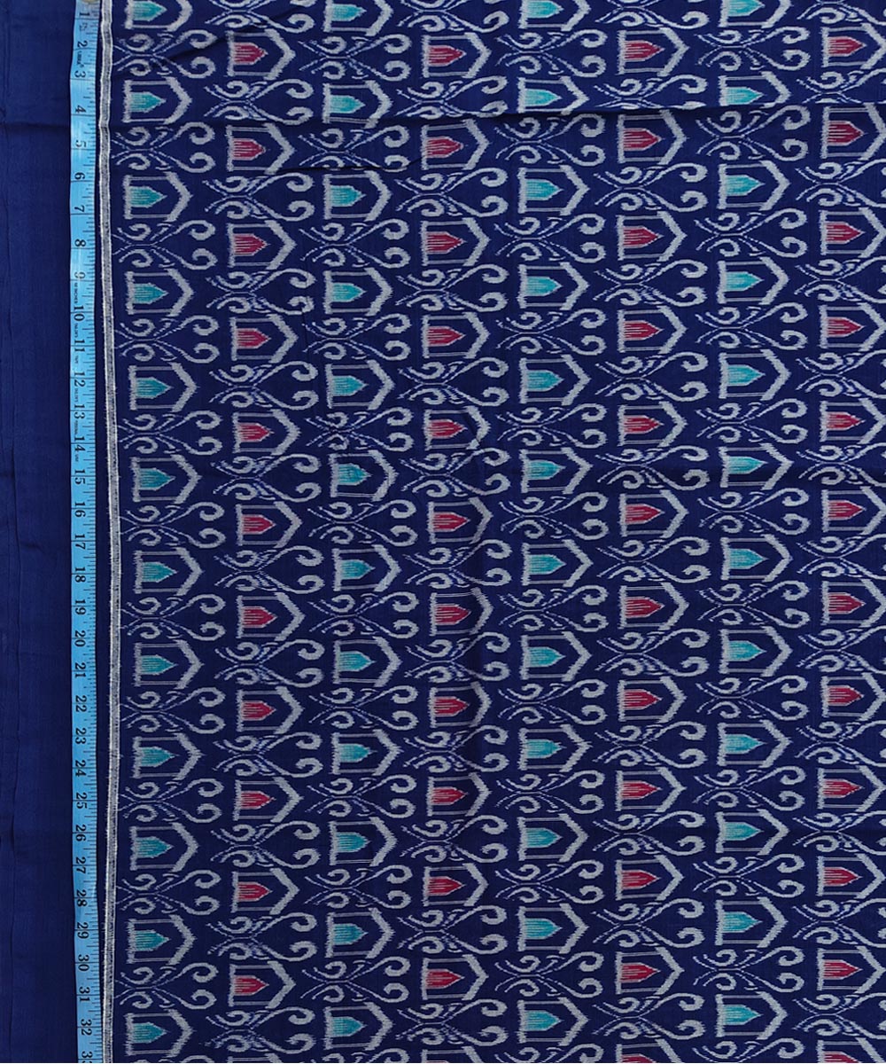 2.5m-navy blue handwoven cotton sambalpuri kurta material