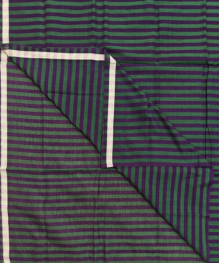 Dark green stripe handwoven cotton sambalpuri lungi