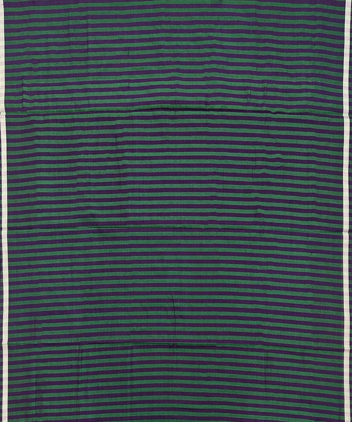 Dark green stripe handwoven cotton sambalpuri lungi
