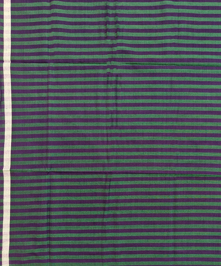 Dark green stripe handwoven cotton sambalpuri lungi