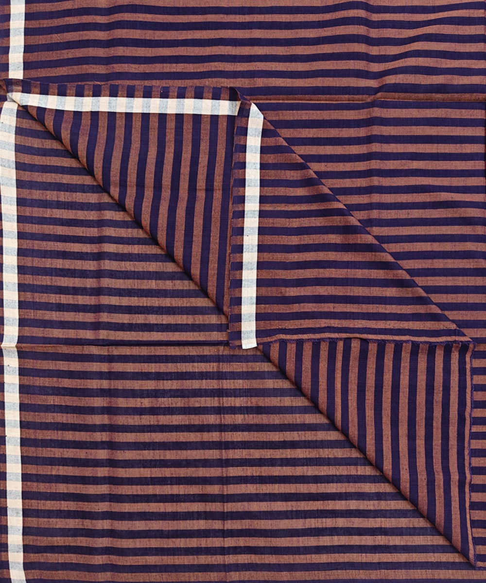 Brown purple stripe handwoven cotton sambalpuri lungi