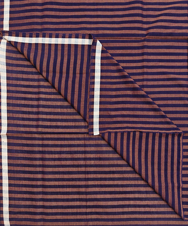 Brown purple stripe handwoven cotton sambalpuri lungi