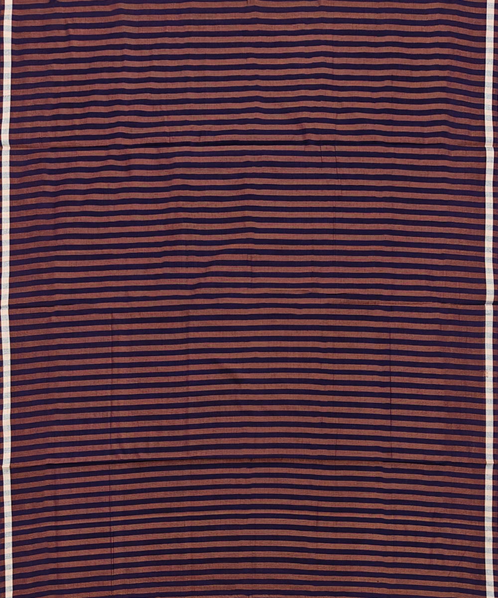 Brown purple stripe handwoven cotton sambalpuri lungi