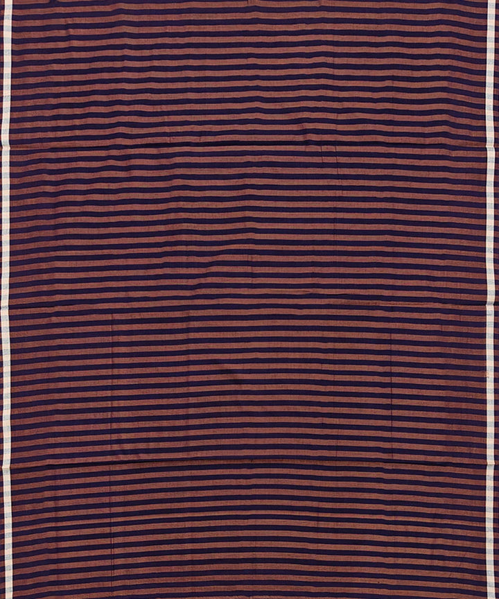 Brown purple stripe handwoven cotton sambalpuri lungi