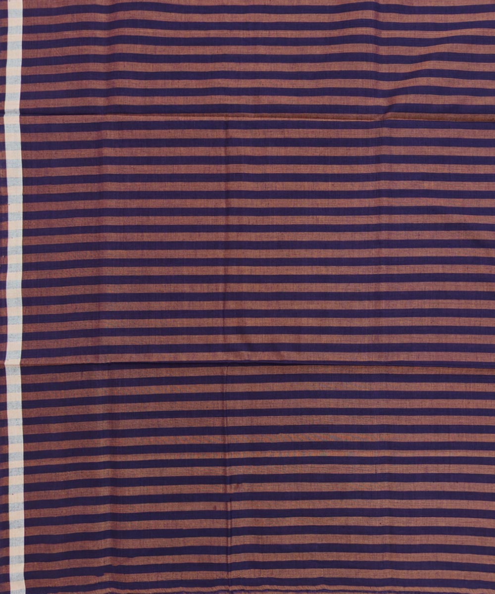 Brown purple stripe handwoven cotton sambalpuri lungi