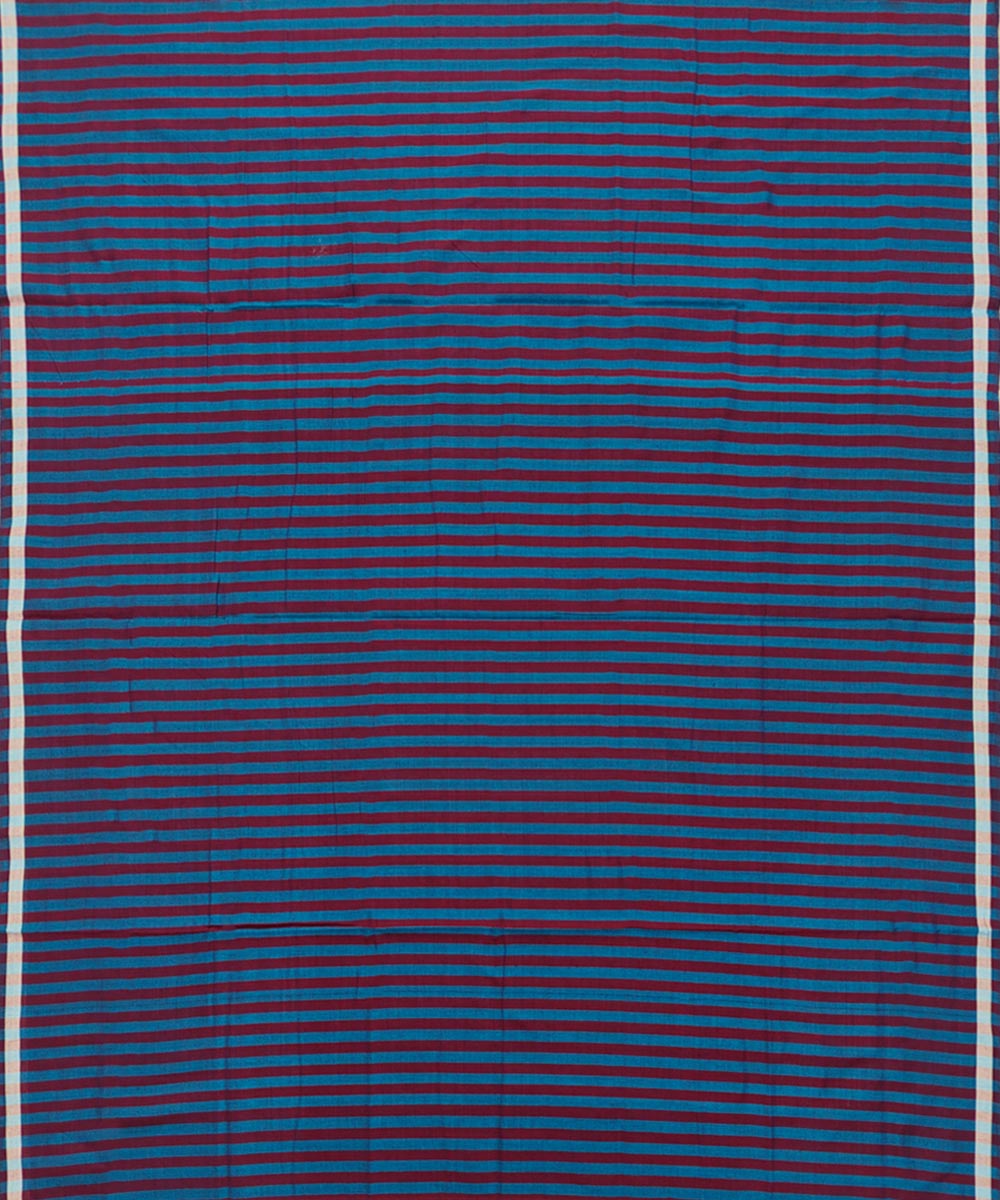 Maroon blue handwoven cotton sambalpuri lungi