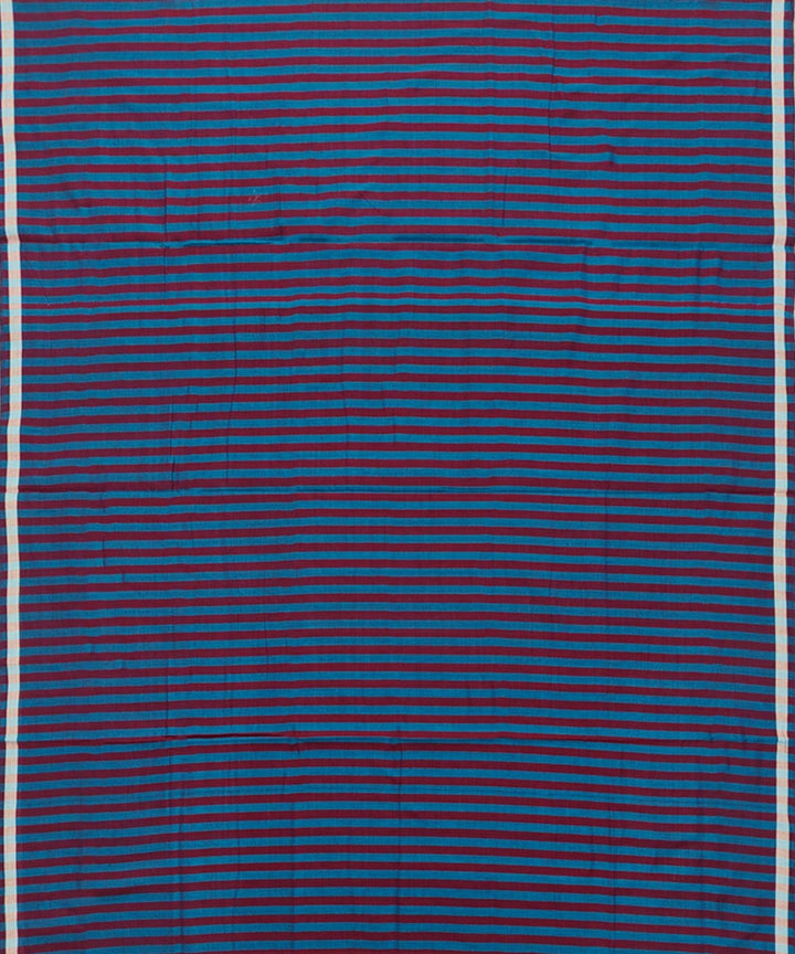 Maroon blue handwoven cotton sambalpuri lungi